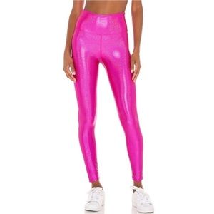 Beach Riot x Revolve Hologram Sparkle Shine Legging in Neon Pink